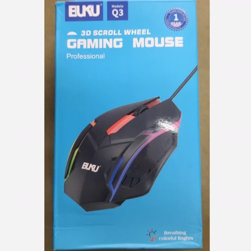 ماوس بکو BUKU مدل Q3 مخصوص بازی دارای RGB (ال ای دی رنگی)